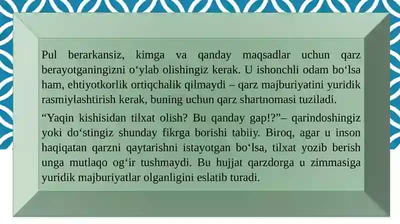 Qarz Shartnomasi 4