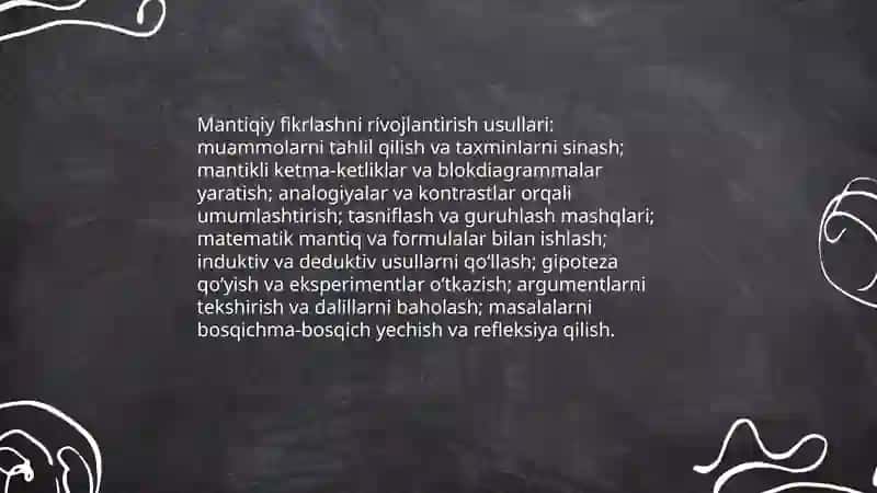 Mantiqiy masalalar ustida ishlash 4