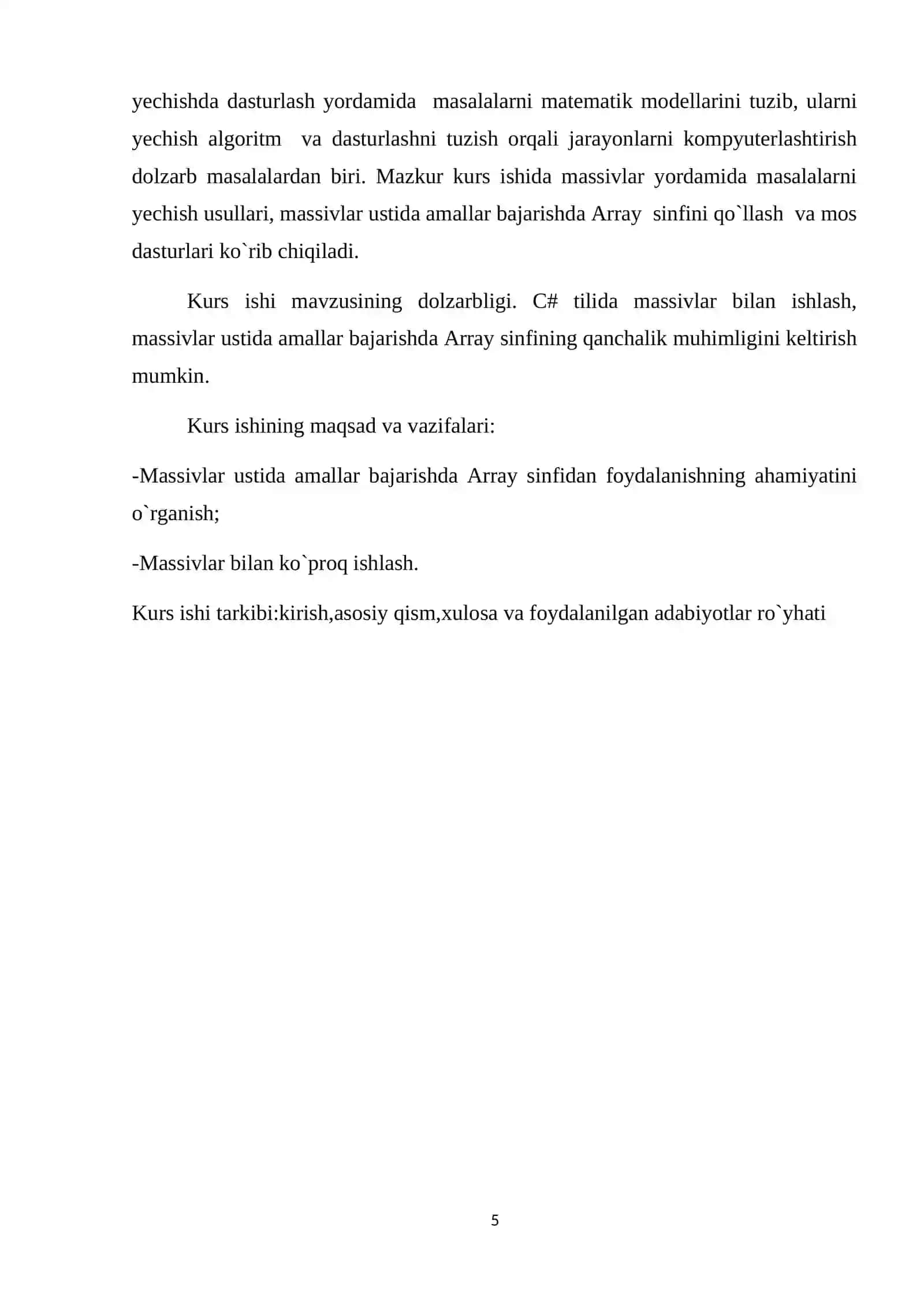 Massivlar ustida amallar bajarishda Array sinfidan foydalanish 4