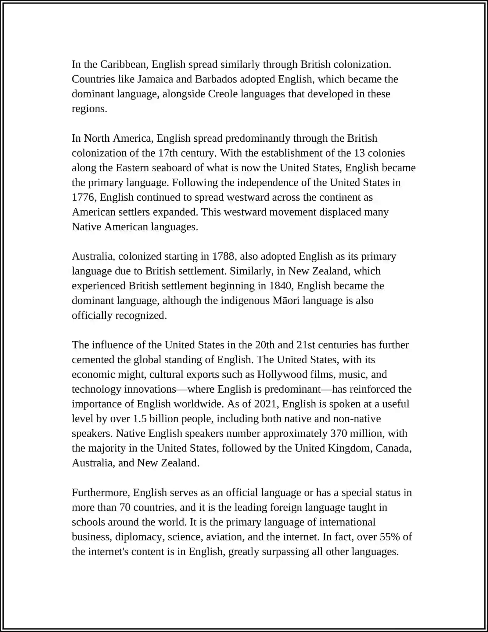 Colonization and the Spread of English 4