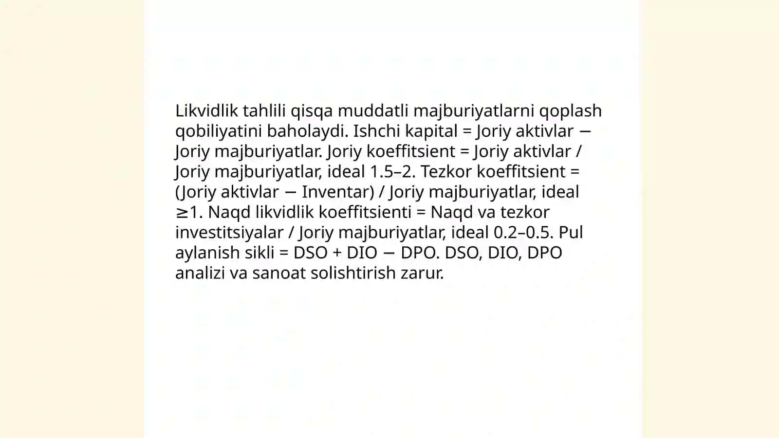 Moliyaviy va boshqaruv tahlili 4