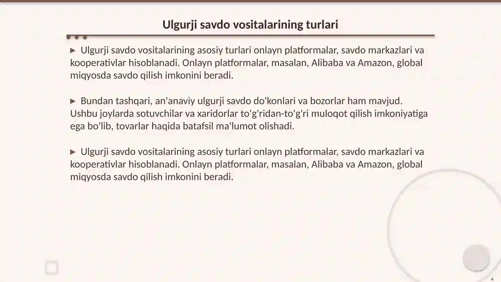 Ulgurji savdo vositalari 4