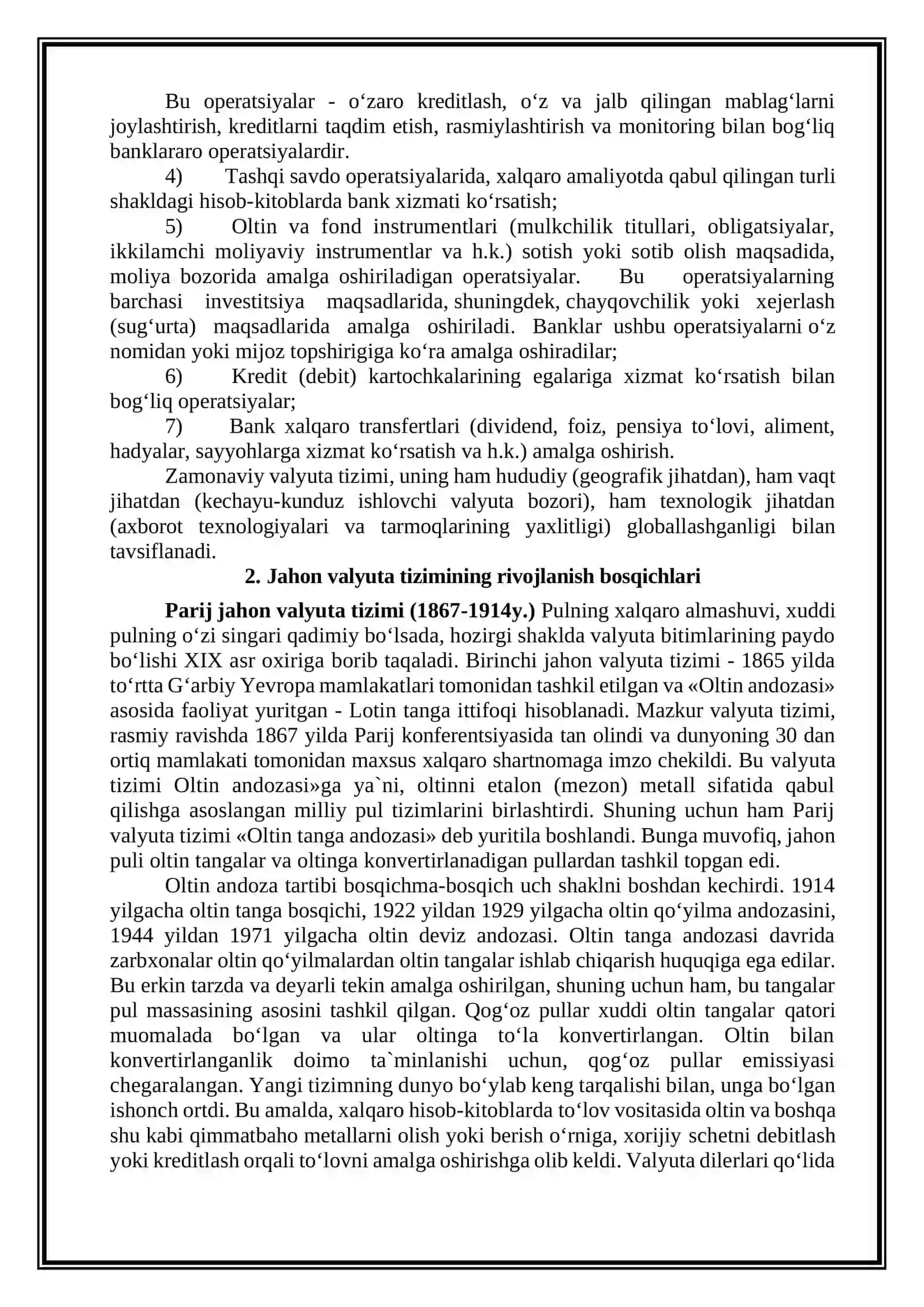 Jahon valyuta tizimini tashkil etish 4
