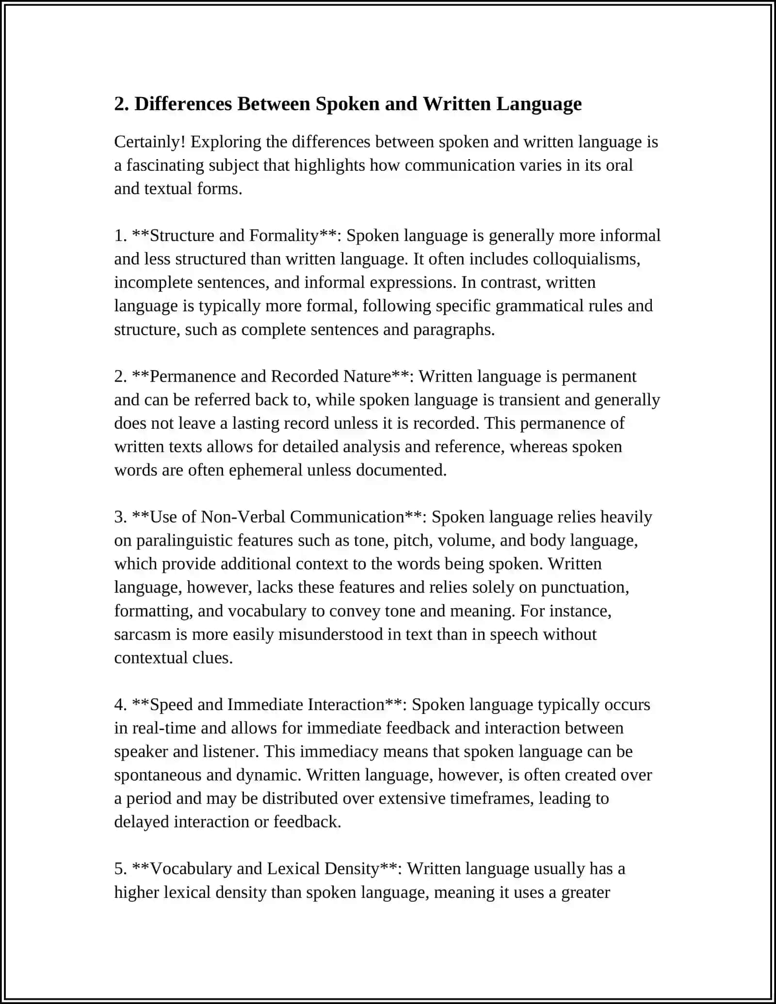 SPOKEN LANGUAGE AND ITS CHARACTERISTICS, GIVING DIRECTIONS AND GIVING ADVICE 4