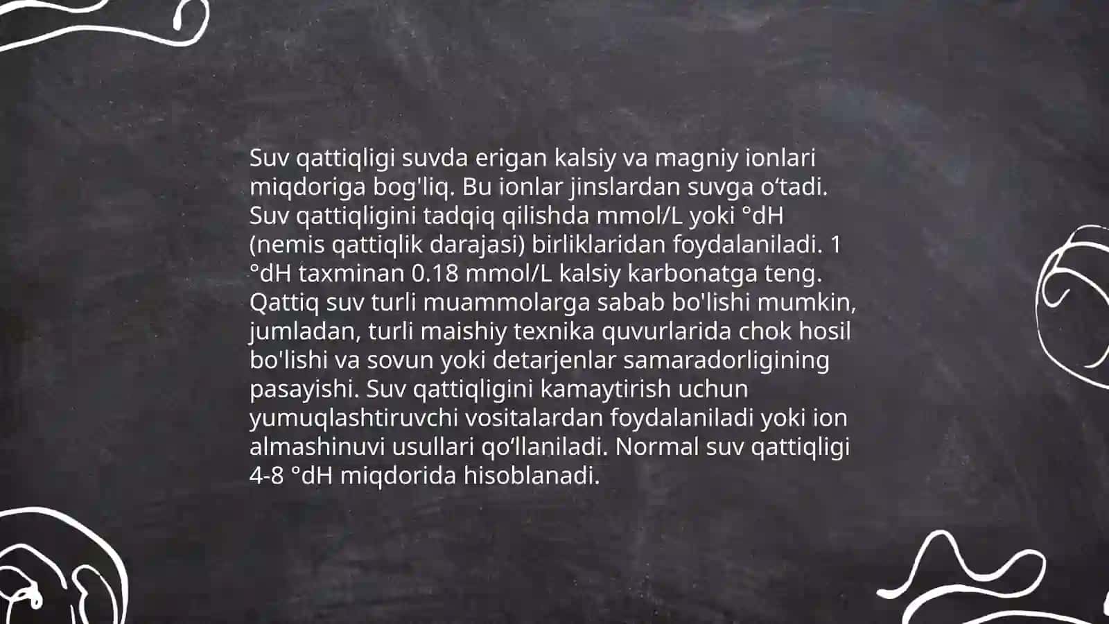 Suvning qattiqligi va uni yoʻqotish usullari 4