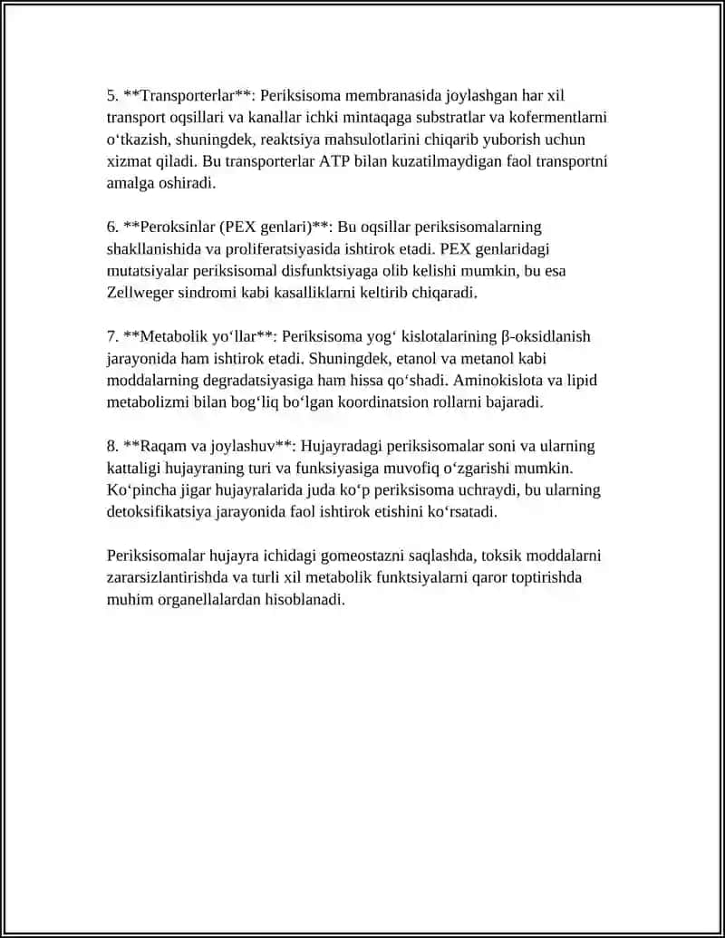 Periksisoma tuzilishi va asosiy komponentlari 4