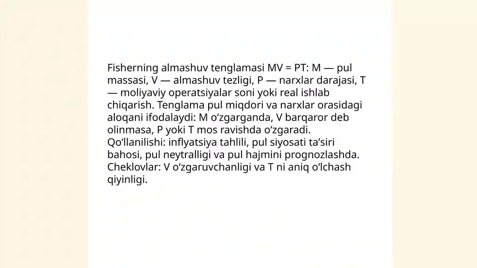 Pulning miqdoriy nazariyasi 4