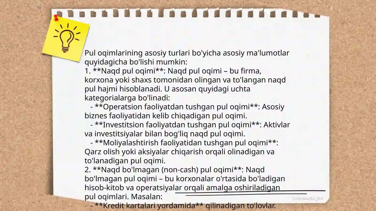 Pul oqimlari tahlili 4
