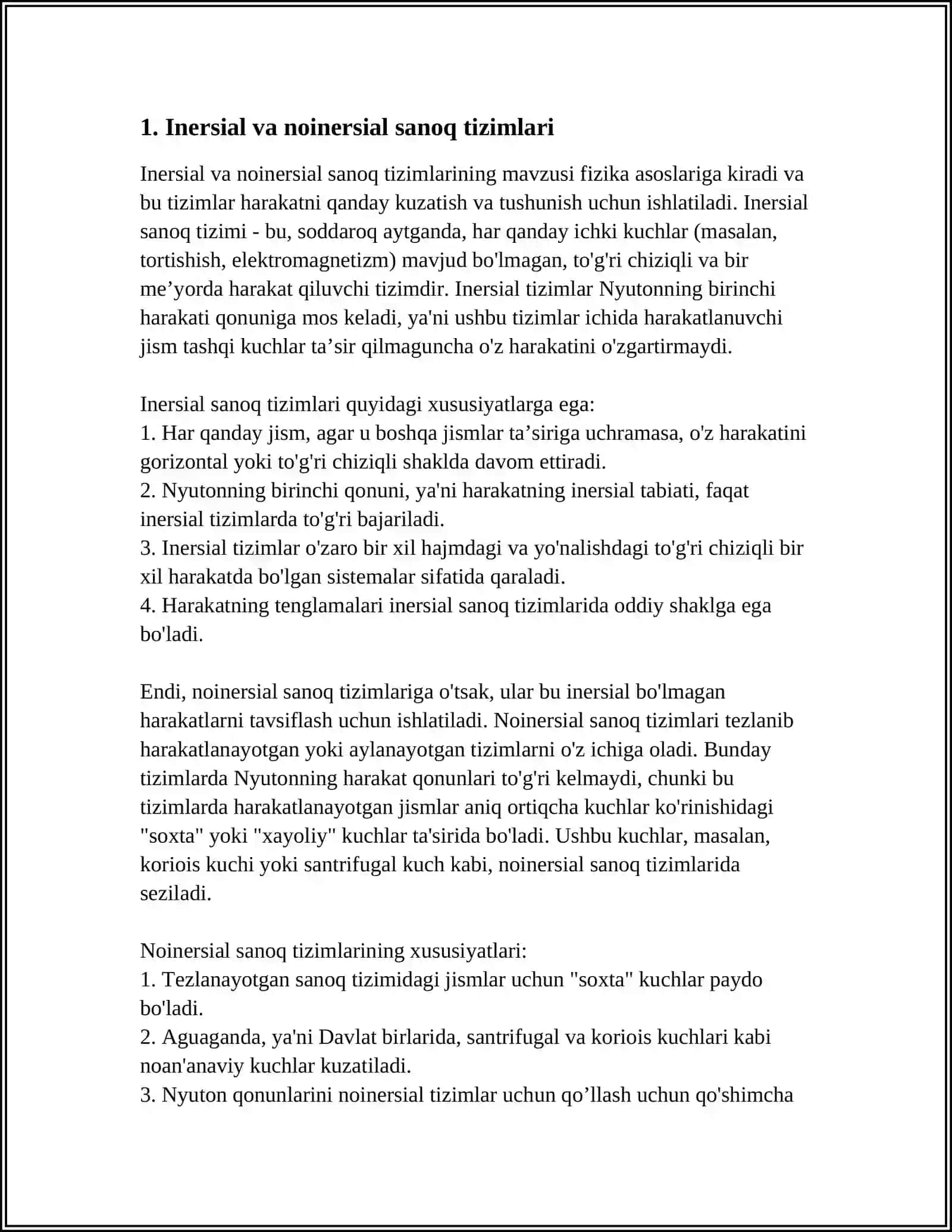 Inersial va noinersial sanoq tizimlari 4