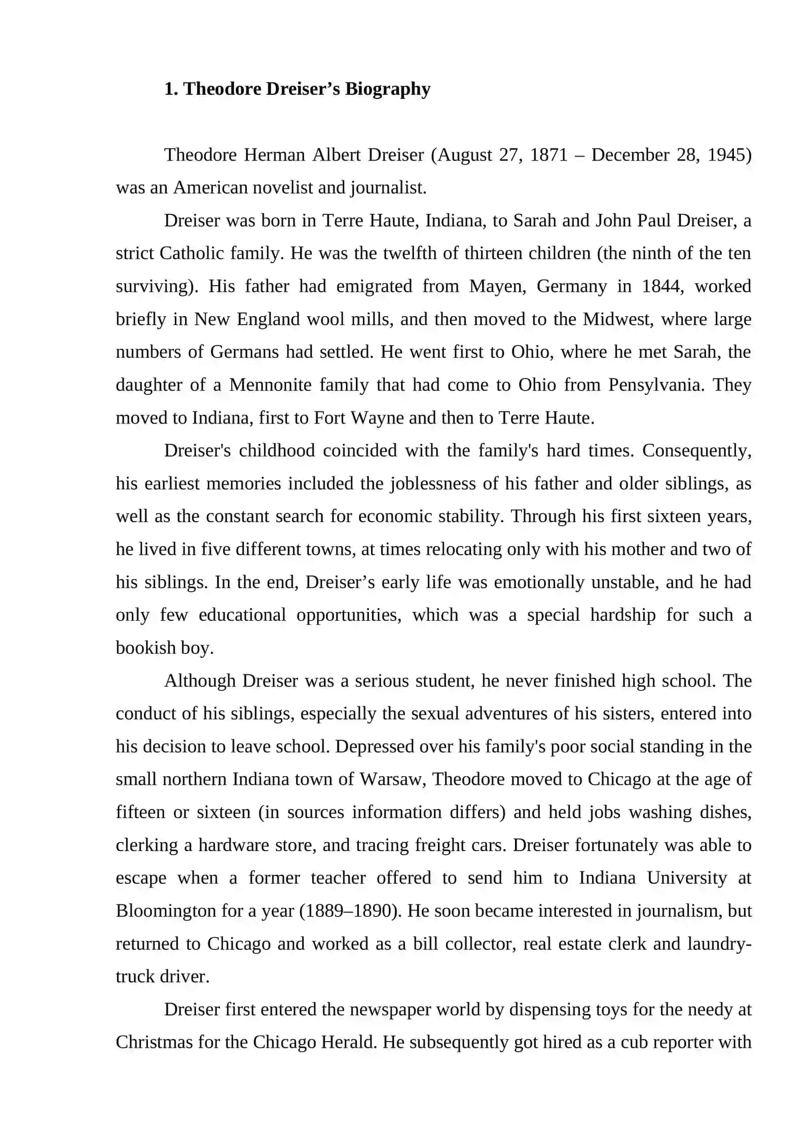 Theodore Dreiser’s "An American tragedy" 4