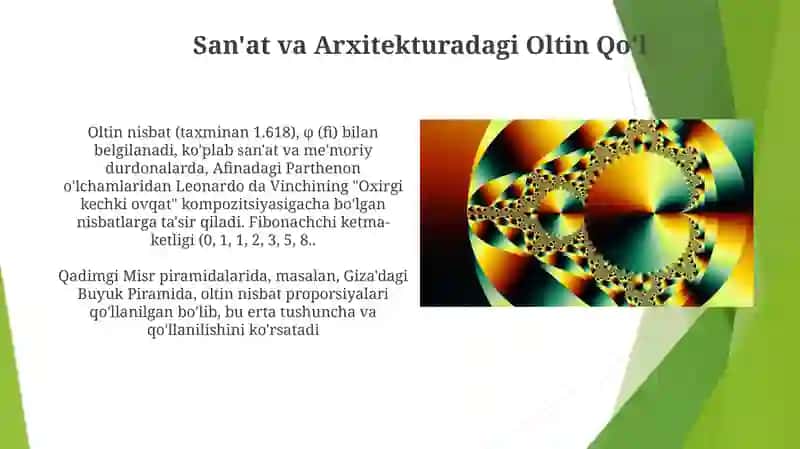 Oltin kesim-Fibonachi sonlari 4