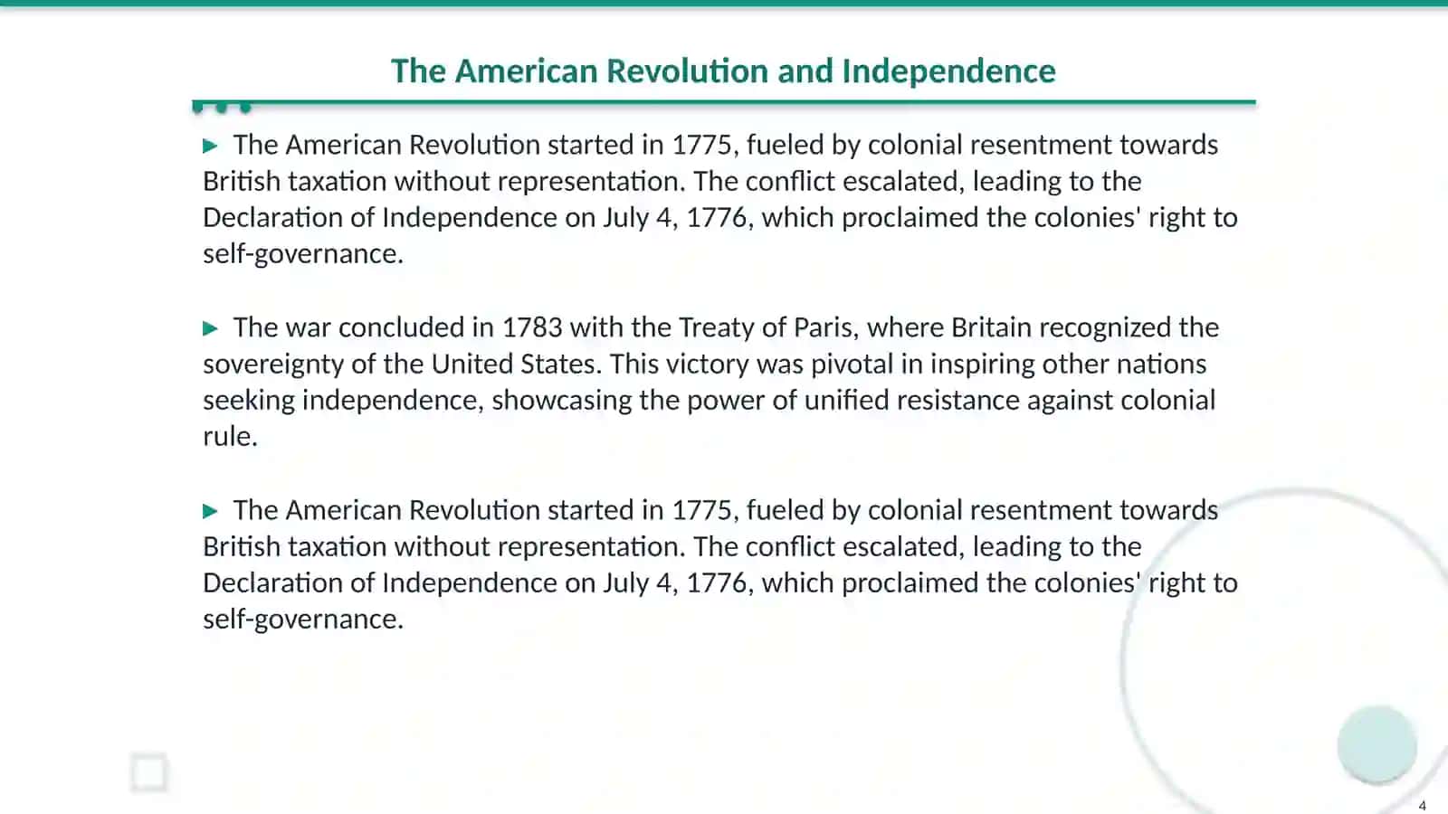 The history of the USA 4