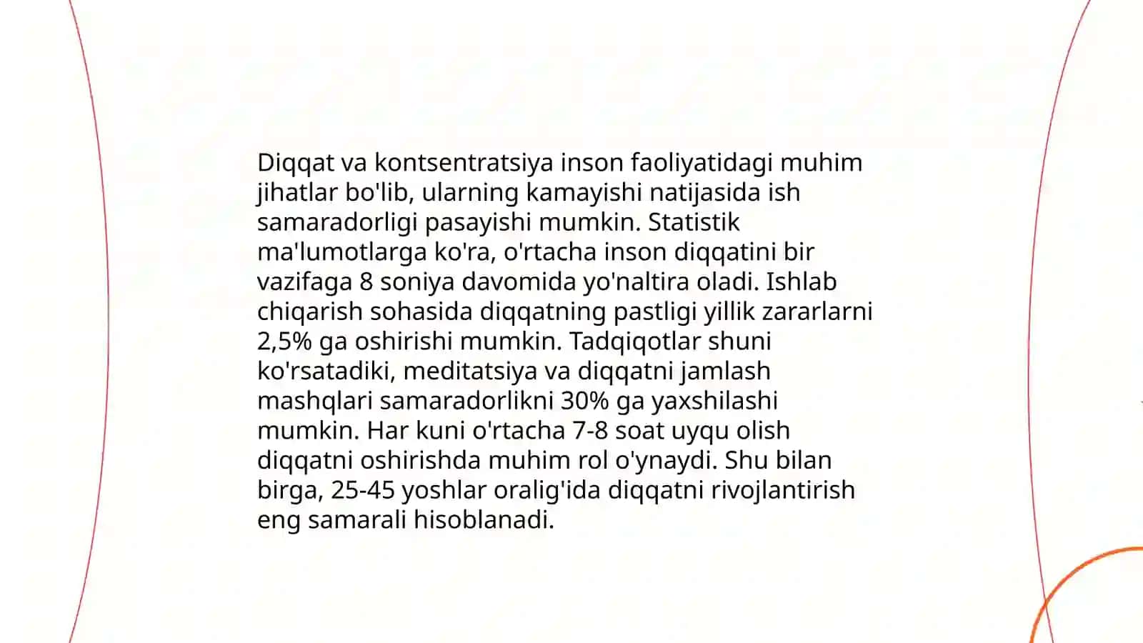 Diqqat turlari va uning xususiyatlari 4