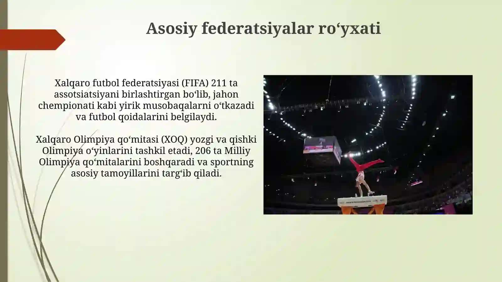 Xalqaro sport federatsiyalari va ularning faolyati 4
