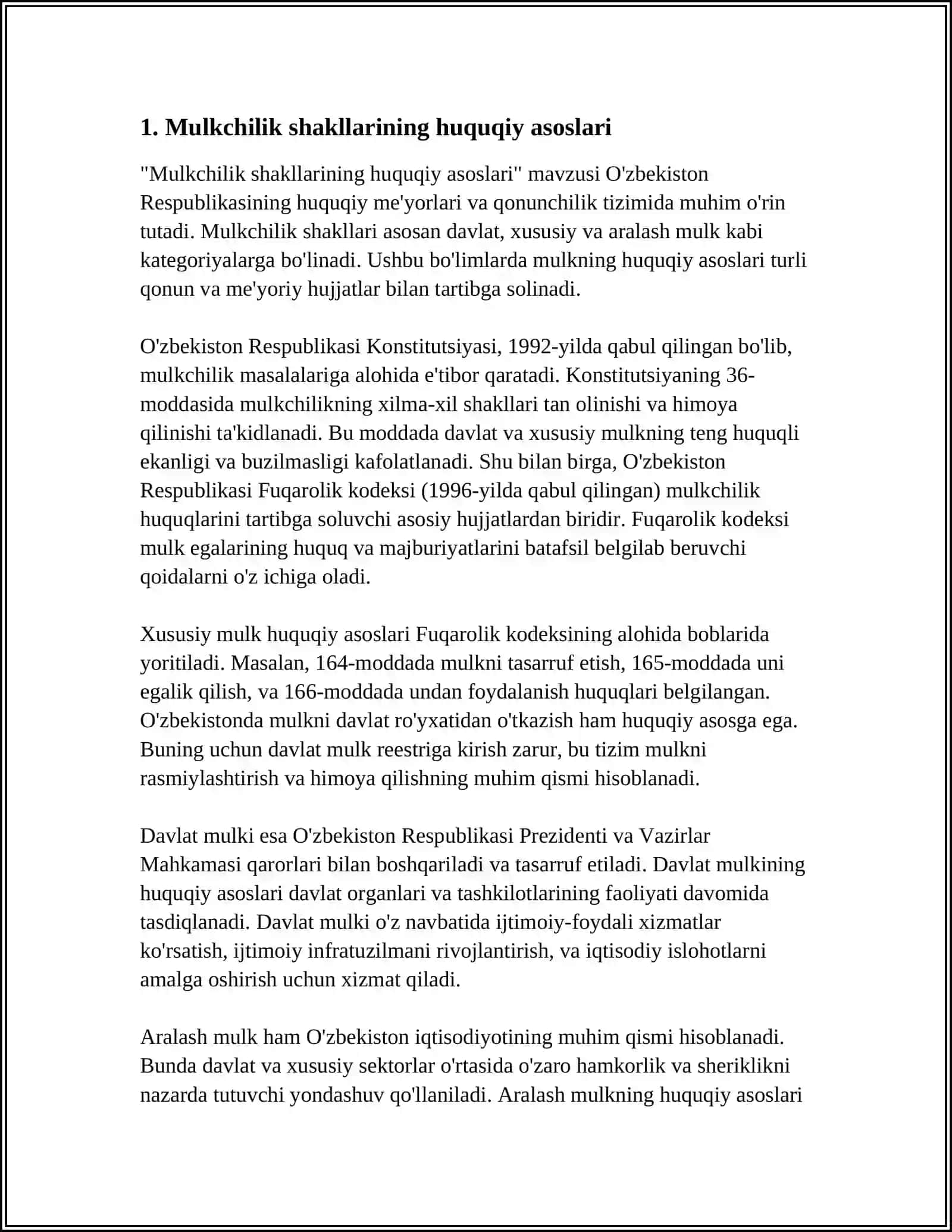 MULKCHILIK SHAKLLARI OʻZGARISHINING YOʻLLARI VA USULLARI 4