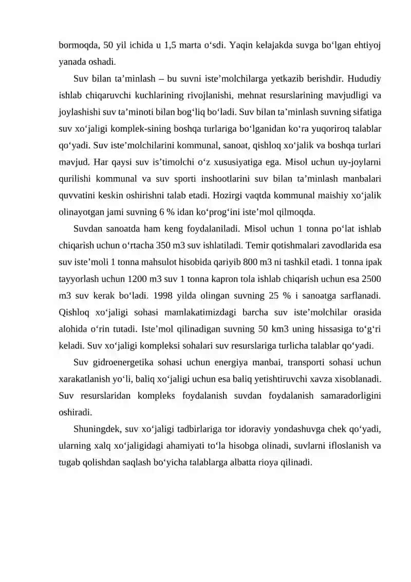 Suv manbalari va ulardan foydalanish 4