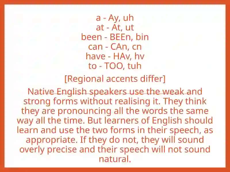 Strong and Weak Forms in English Language 4