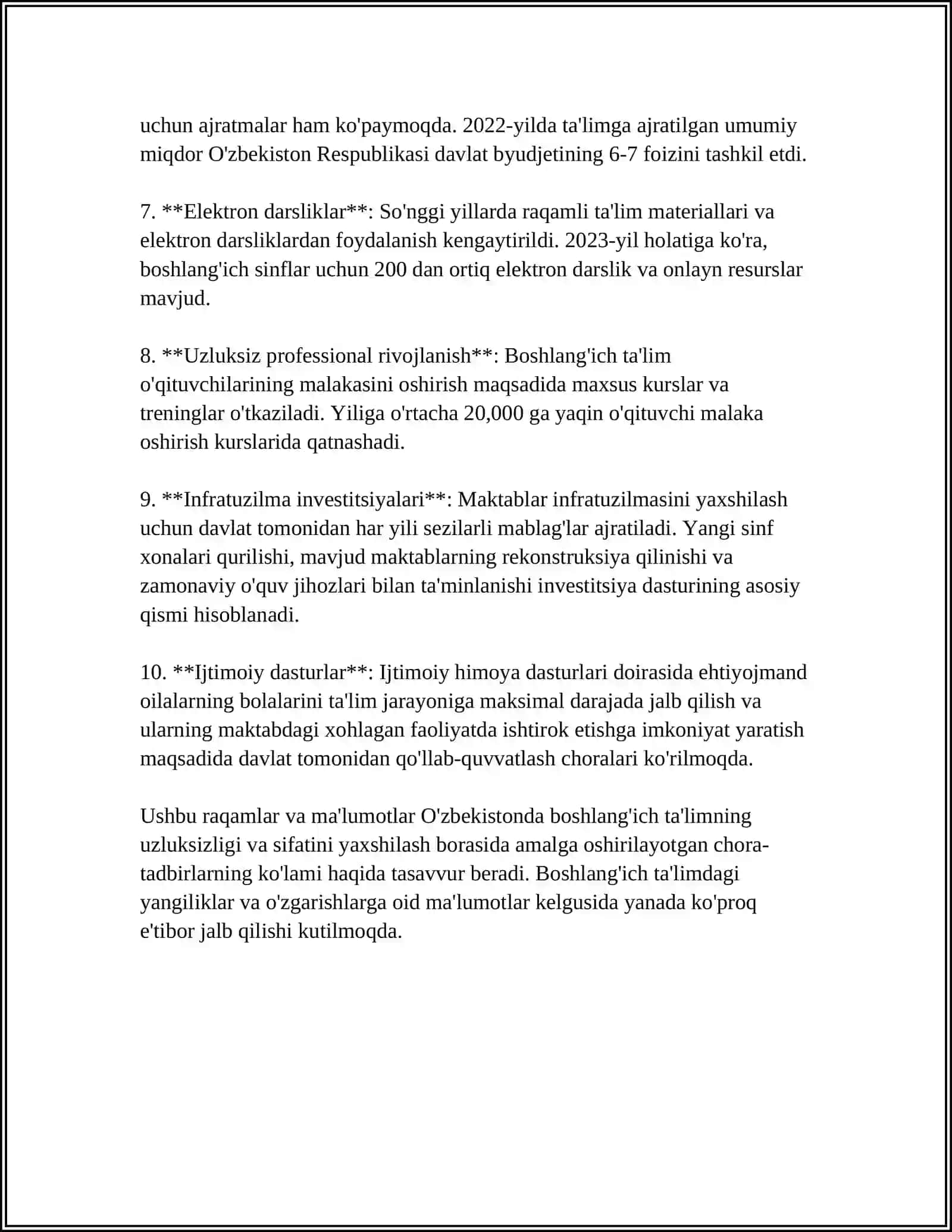 TAʼLIM TIZIMINING UZLIKSIZLIGI 4