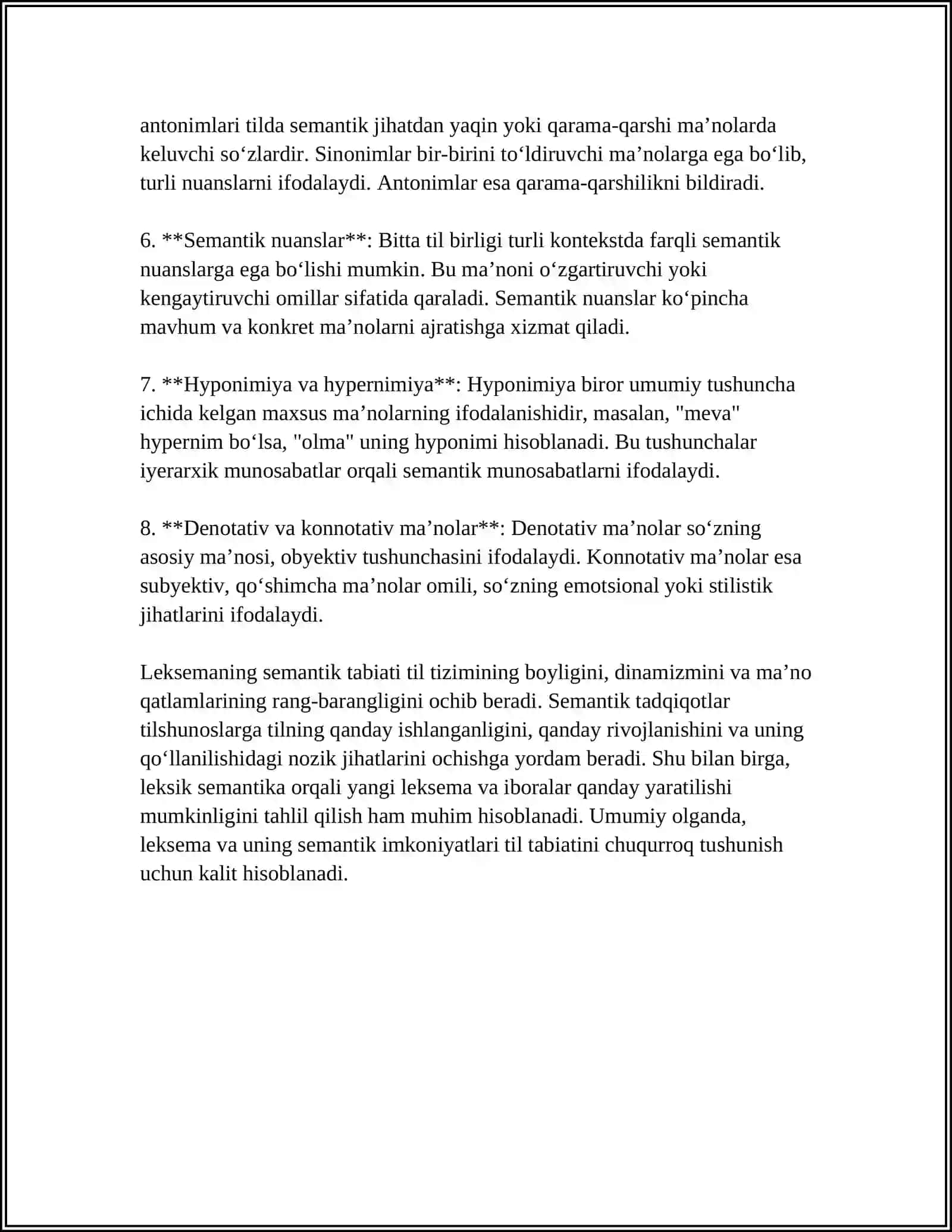 LEKSEMANING SEMANTIK TABIATI LEKSEMA SEMEMA VA SEMA 4