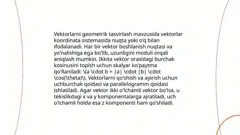 Vektorlar va ular ustida amallar 4