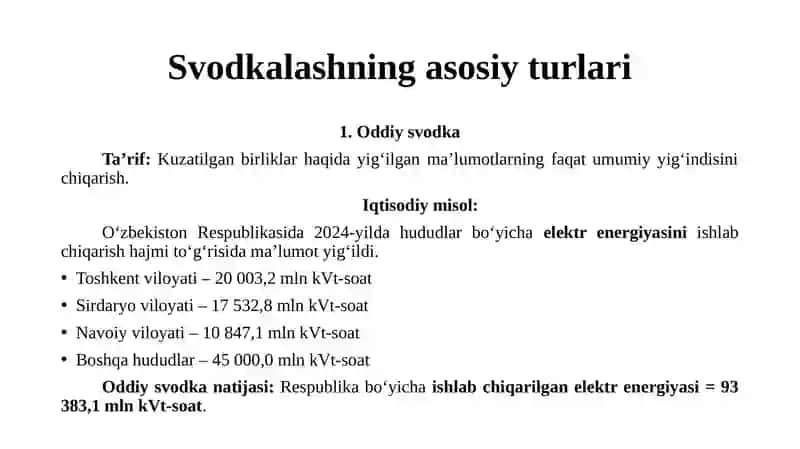 Statistik tasniflash va guruhlash uslubiyoti 4