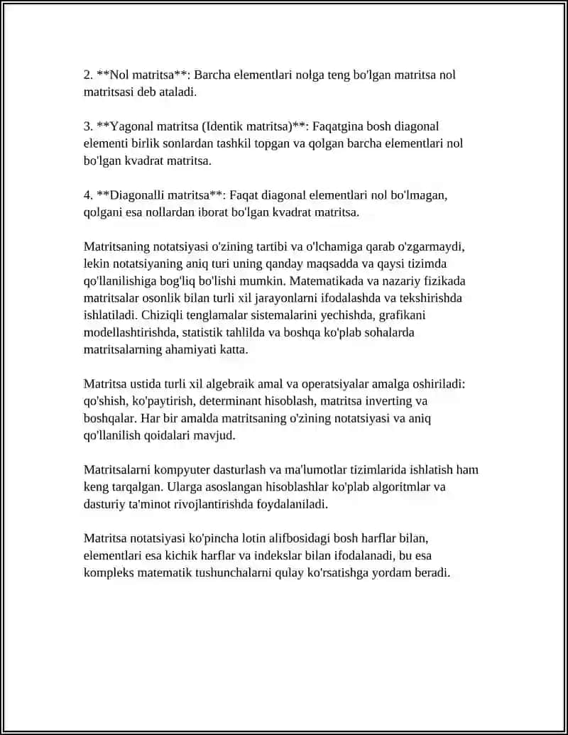 MATRITSIYA MUSTAQIL ISH 4