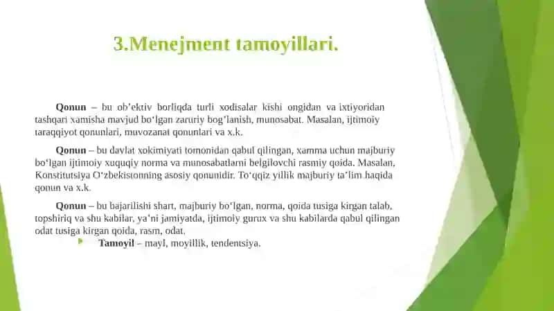 Menejmentning nazariy asoslari Reja 4