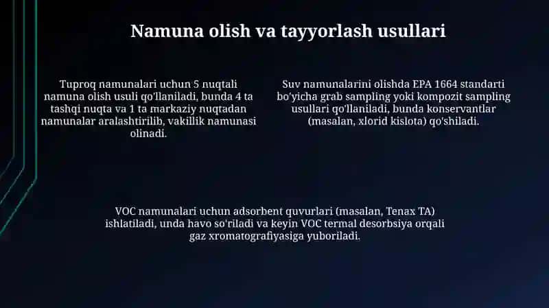 Tuproq va suvning ifloslanishida ion buglanishli birikmalarni aniqlash 4