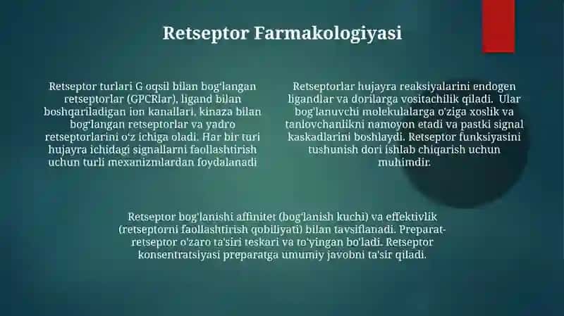 Retseptorlar haqida umumiy ma'lumot 4