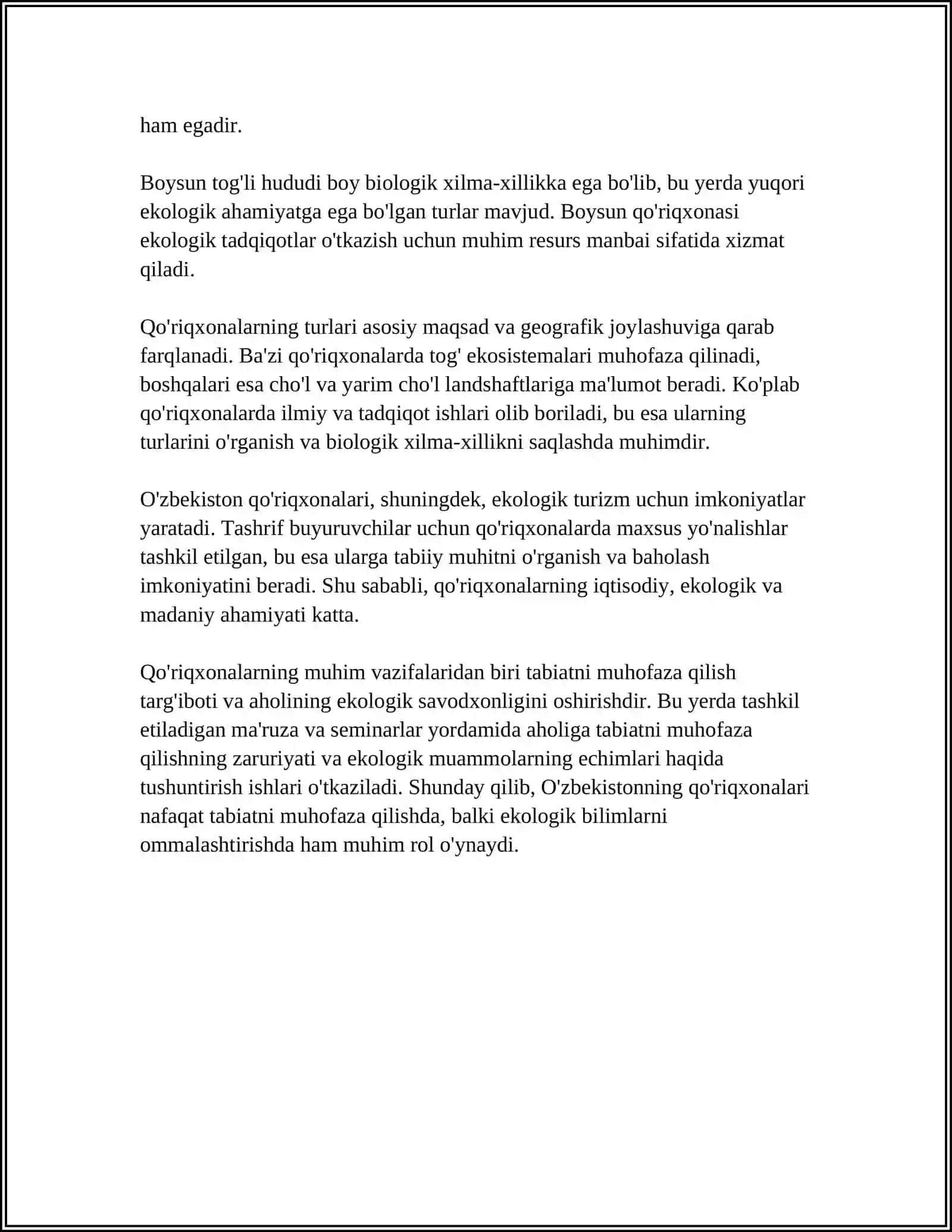 O’zbekistonning Qo’riqxonalari 4