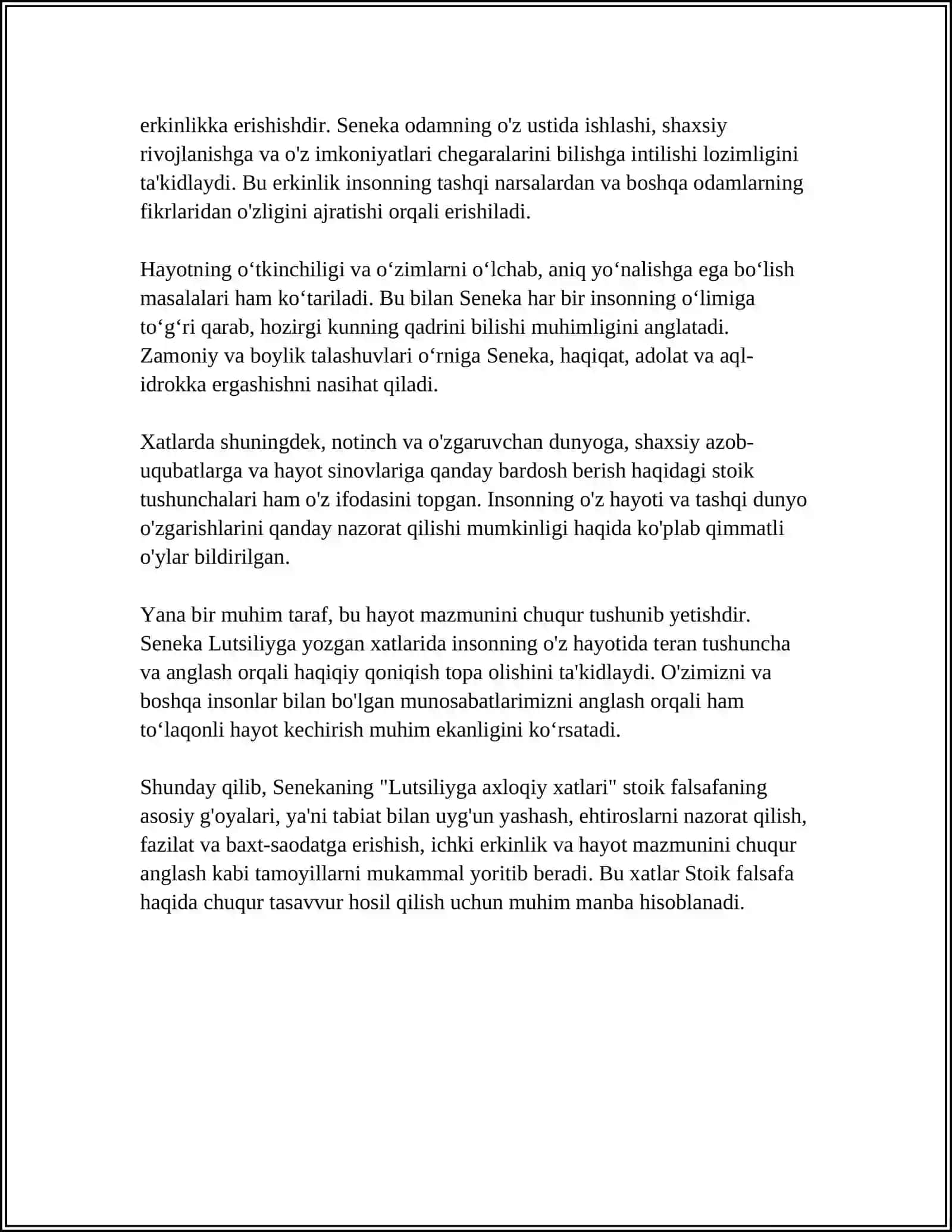 SENEKANING "LUTSILIYGA AXLOQIY XATLARI" 4