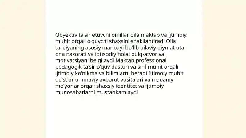 O'quvchi shaxsi tarbiyaning obyektiv va subyektiv sifatida 4