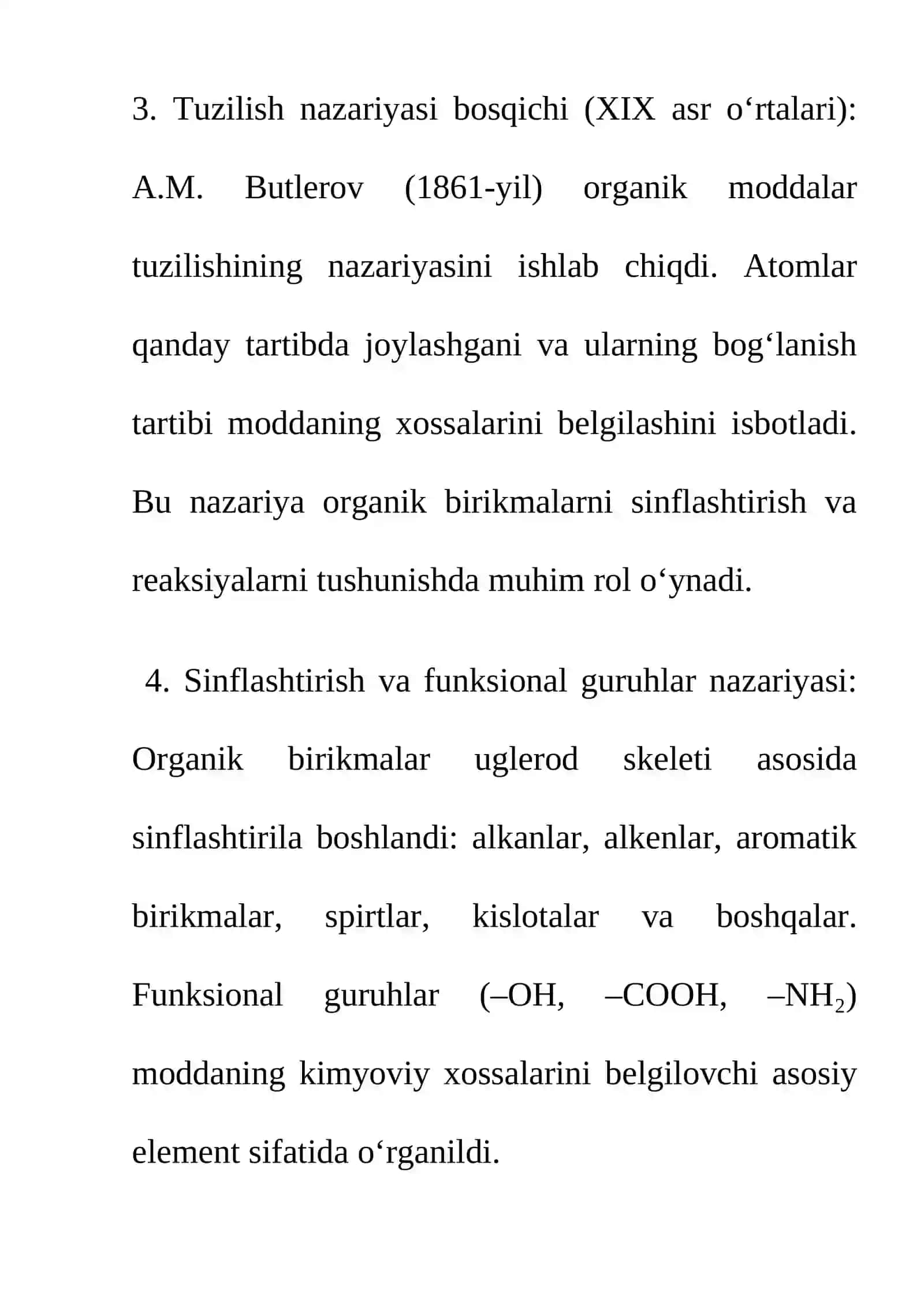 Organik kimyo va kimyoviy nazariyalar 4
