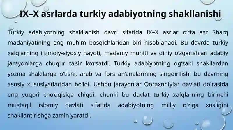IX–XIII asrlardagi turkiya adabiyoti 4