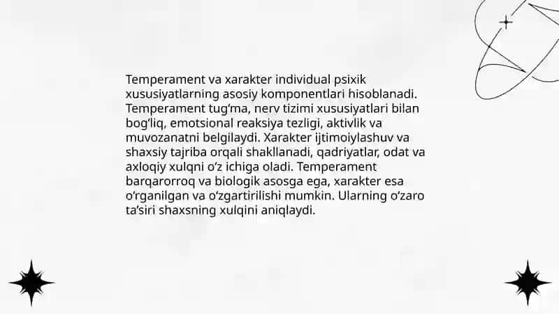 Psixik xususiyatlar haqida tushuncha 4