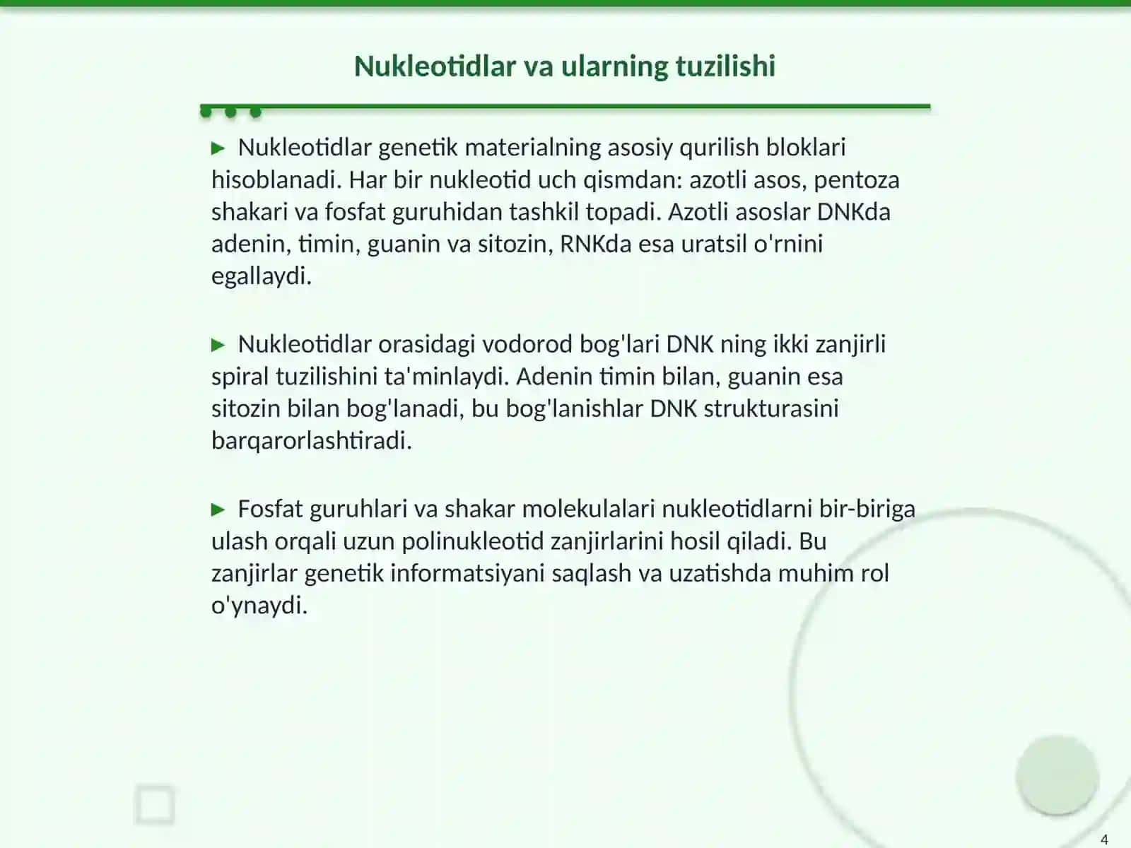 Irsiyatning Molekulyar asoslari 4
