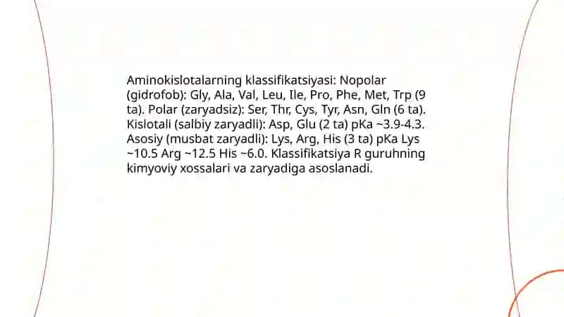 Aminokislota va oqsillar 4