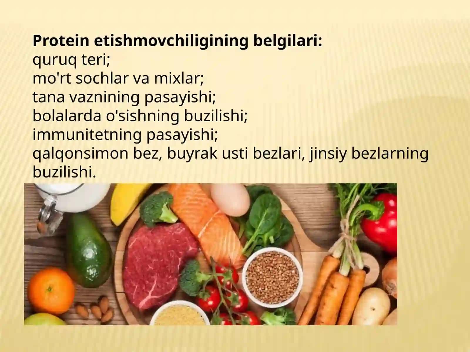Proteinlar, yog'lar, uglevodlar va boshqa tarkibiy qismlar 4