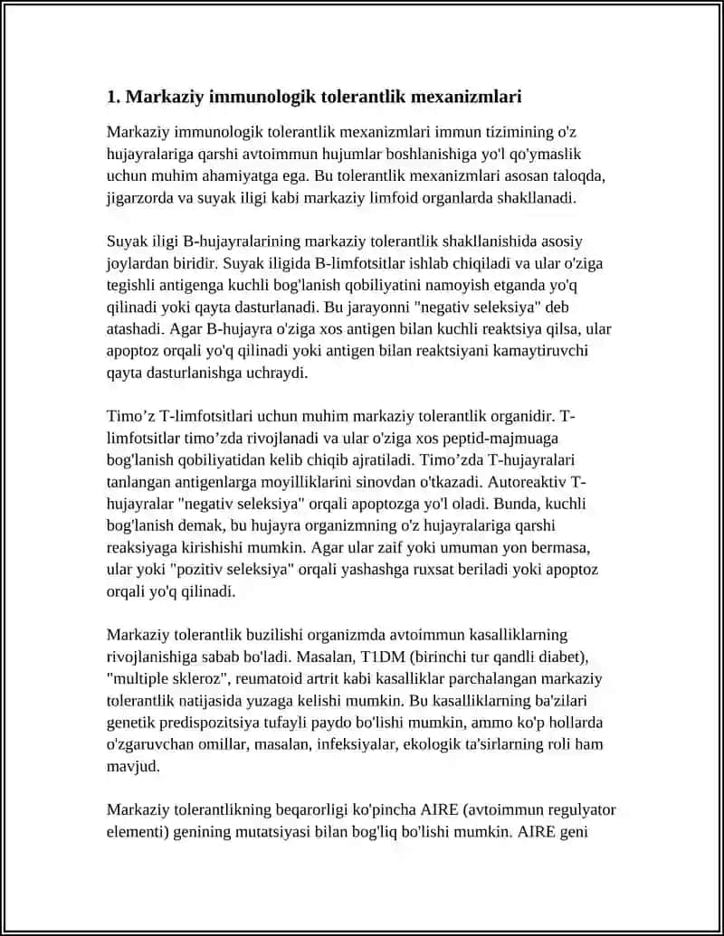 IMMUNALAGIK TOLERANTLIK NUQSONLARI. AUTOIMMUN KASALLIKLAR 4