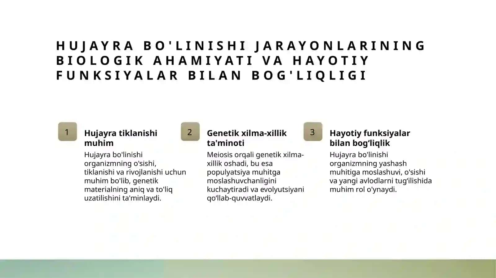 Hujayralar proliferatsiasi: Mitoz va meyoz 4