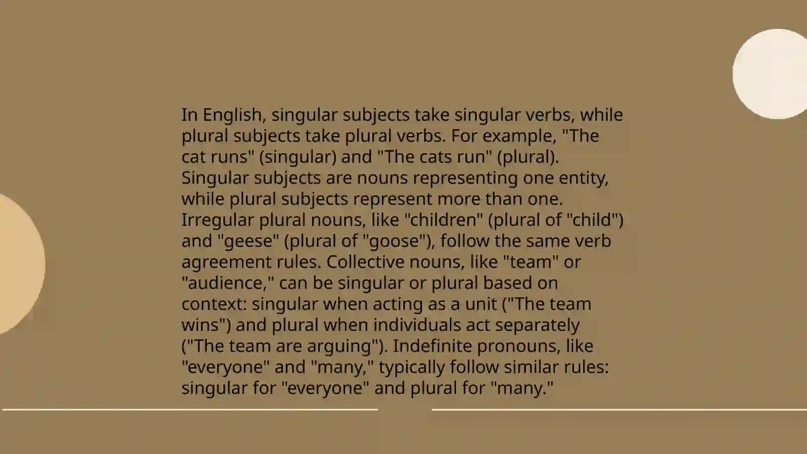 Subject and verb agreement 4