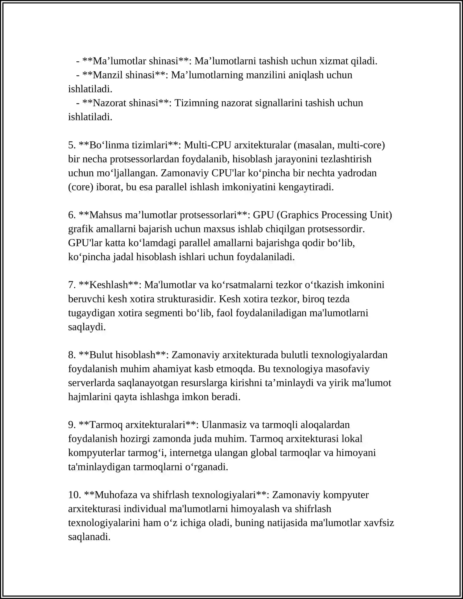 ZAMONAVIY KOMPYUTERLAR 4