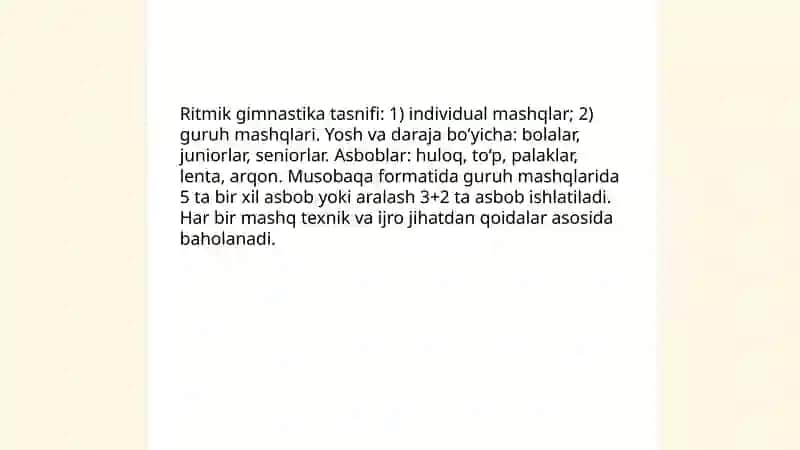 Gimnastika turlari va ularni tasnifi 4