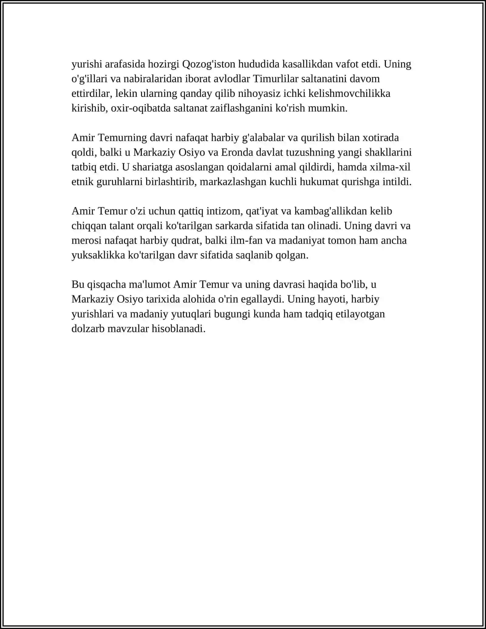 AMIR TEMUR BUYUK DAVLAT ARBOBI 4