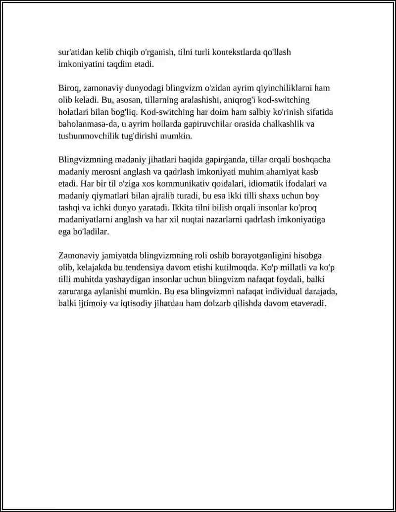 ZAMONAVIY DUNYODA BLINGVIZM 4