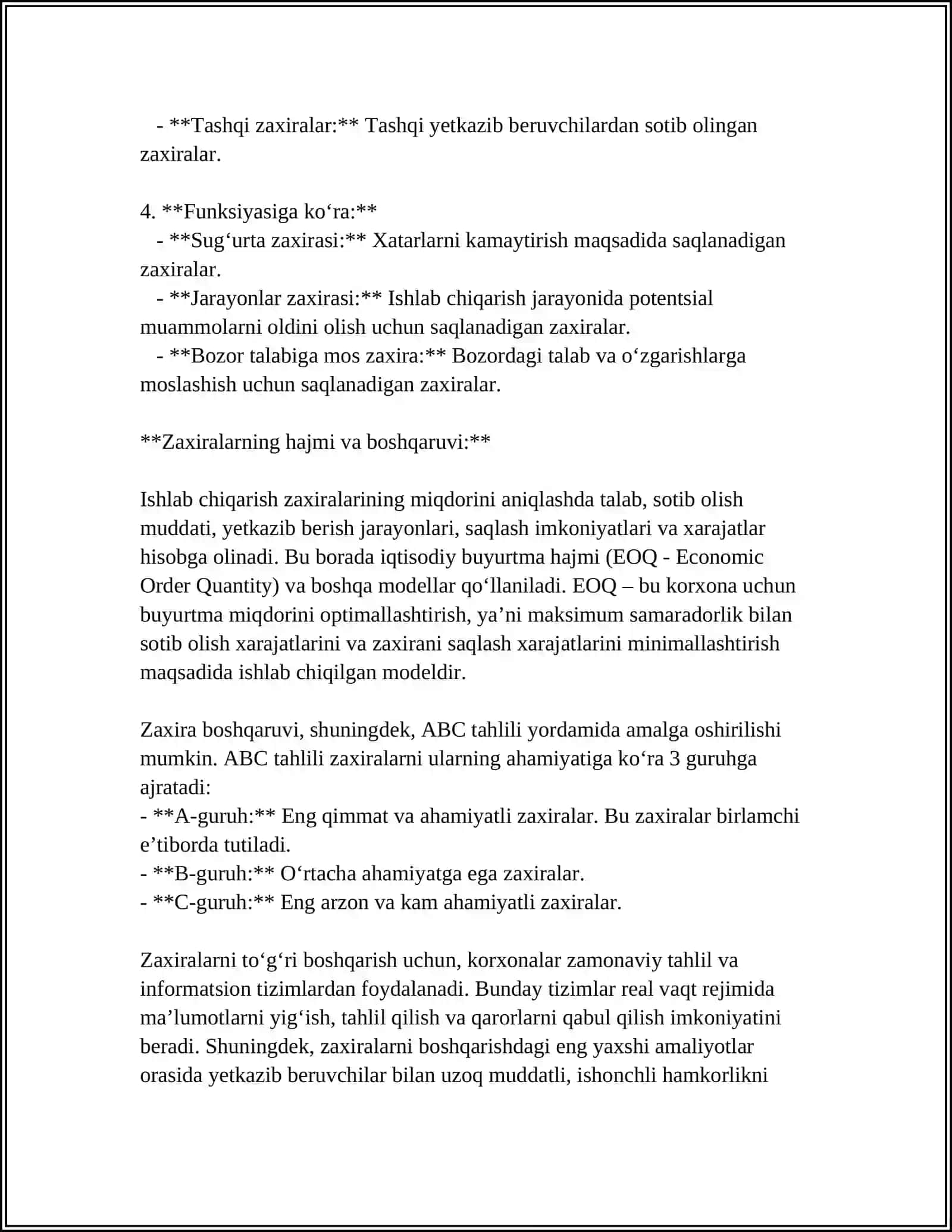ISHLAB CHIQARISH ZAXIRALARI HISOBI 4