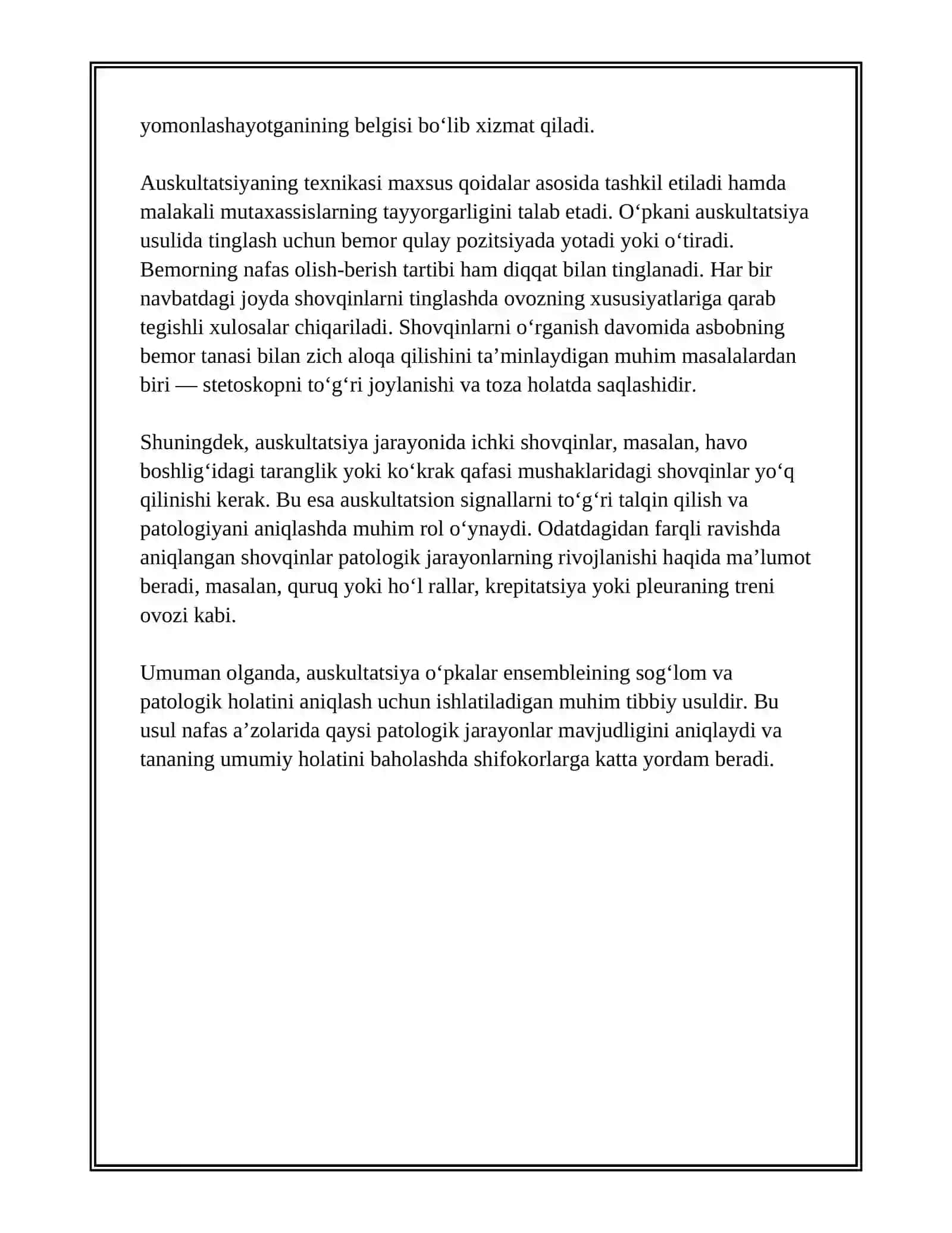 O‘PKANI ESHITISH (AUSKULTATSIYA) 4