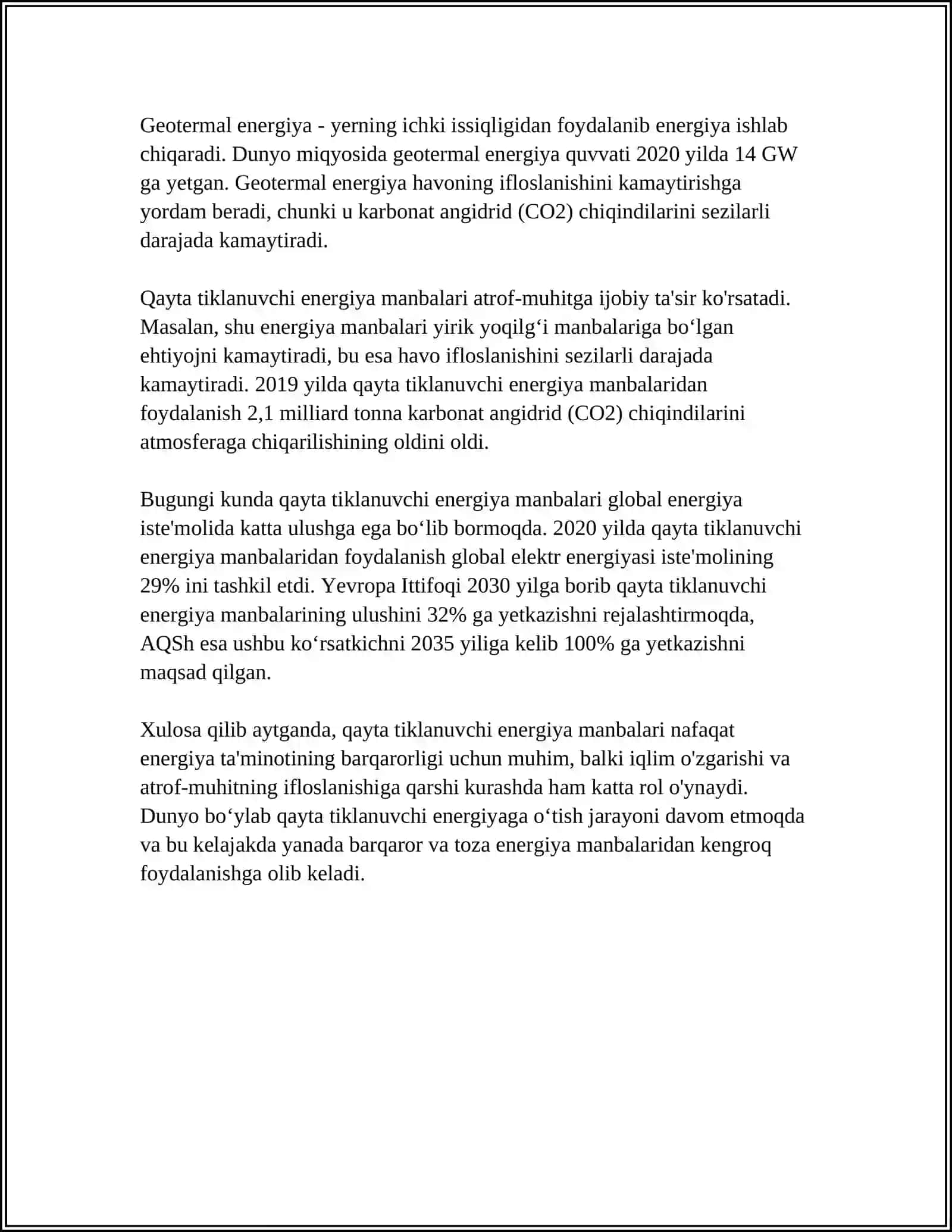 Qayta tiklanuvchi energiya manbalari va atrof-muhit 4