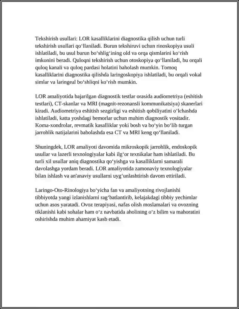 LOR AMALIYOTIGA KIRISH.ANATOMO-FIZIALOGIYA VA TEKSHIRISH USULLARI 4