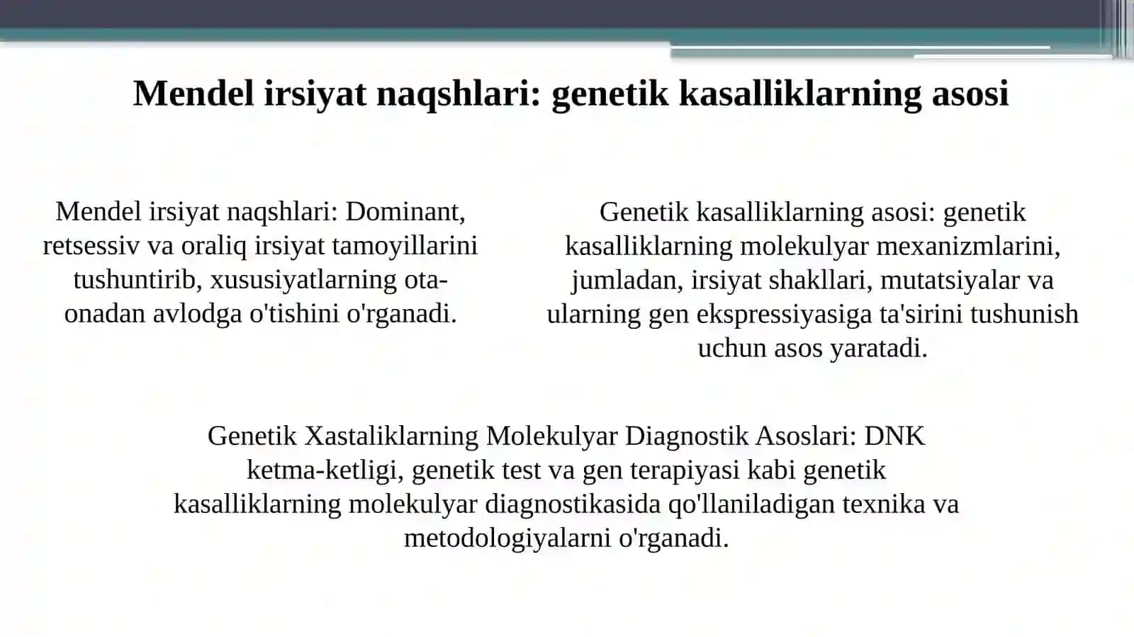 Genetik Xastaliklarning Molekulyar Diagnostik Asoslari 4